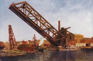 Chicago: Single Leaf Bascule Bridge (kleurenfoto) door American Photographer