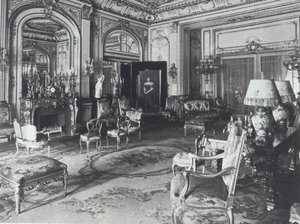 Salon in het huis van de familie Astor, Fifth Avenue, New York