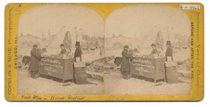 Eerste Winkel in het Verbrande District, 1871 door American Photographer