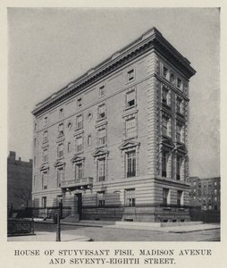 Huis van Stuyvesant Fish, Madison Avenue en Seventy-Eighth Street door American Photographer