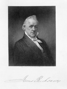 James Buchanan, gegraveerd door Henry Bryan Hall (1800-84) naar een daguerreotype door American Photographer