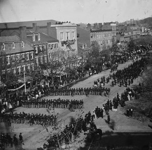 Lincolns begrafenis op Pennsylvania Ave., Washington, D.C., 19 april 1865