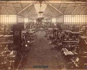 Machinery Hall, vanaf het noordelijke uiteinde, Philadelphia Centennial International Exhibition, 1876