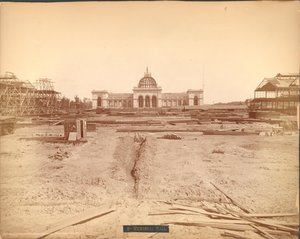 Bouwplaats van het Memorial Hall, Centennial International Exhibition van 1876, Philadelphia door American Photographer