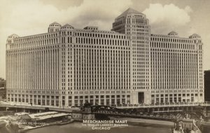 Merchandise Mart, het grootste gebouw ter wereld, Chicago, Illinois, VS (z/w foto) door American Photographer