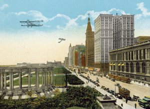 Michigan Boulevard en Grant Park, kijkend naar het Zuiden