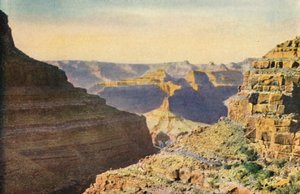Op Hermit Trail, Grand Canyon National Park (kleurenfoto)