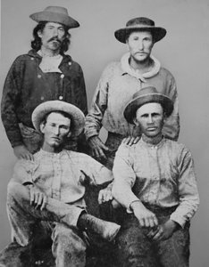 Pony Express-ruiters, ca. 1860 door American Photographer