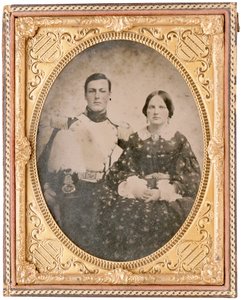 Portret van Hamilton Branch en een ongeïdentificeerde vrouw (daguerrotype) door American Photographer