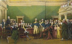 Ontslag van generaal Washington, Annapolis, 23 december 1783 (kleurenfoto) door American Photographer