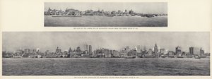 Skyline van het Zuidelijke Einde van Manhattan Island vanaf de North River door American Photographer