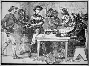 Texas Rangers arresteren een Mexicaanse outlaw, c.1880
