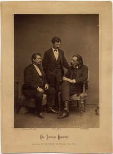 De Amerikaanse humoristen, groepsportret door George M Baker, Boston
