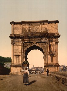 De Triomfboog van Titus, Rome, ca.1890-1900 door American Photographer