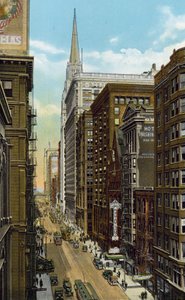 Washington Street, kijkend naar het Oosten vanaf Wells Street