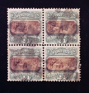 24-Cent ondertekening van de Onafhankelijkheidsverklaring blok van vier, 1869 door American School