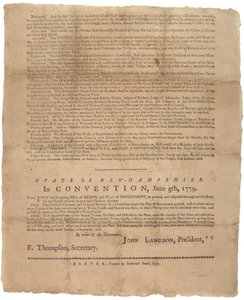 Een verklaring van rechten en een pleidooi voor de regering van de staat New Hampshire, 1779 door American School