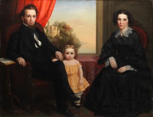 Een familieportret, ca. 1850 door American School