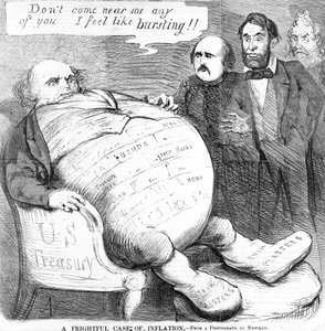 Een angstaanjagend geval van inflatie, c.1863 door American School