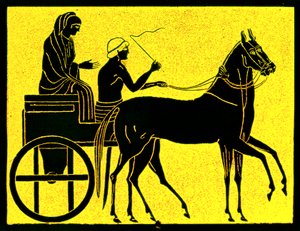 Een Griekse wagen, illustratie uit History of Greece door Victor Duruy, gepubliceerd 1890 door American School