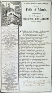 Een monumentale inscriptie op de vijfde maart, 1772 door American School