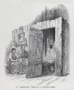 Een "gereserveerde" kamer in een slaaploods (litho) door American School