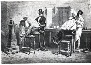 Een kapperszaak in Richmond, 1861 door American School