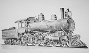 Een Schenectady Locomotief (gravure)