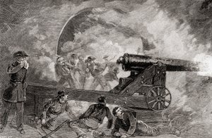 Een kazemat tijdens het bombardement bij de Slag om Fort Sumter, 12 april door American School