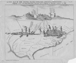 Een nieuwe kaart van de Verenigde Staten met de extra territoria op een verbeterd plan, ca. 1828