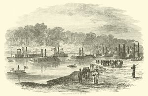 Vloot van admiraal Porter op de Rode Rivier, maart 1864 door American School