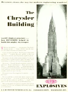 Advertentie met het Chrysler Building, uit het DuPont Magazine, mei 1930