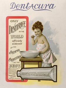 Advertentie voor Dentacura Tandpasta, uit Theatre Magazine, Engeland, 1901 door American School
