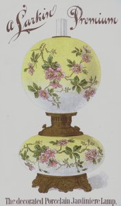Advertentie voor Larkin Premium gedecoreerde porseleinen jardinière lampen door American School