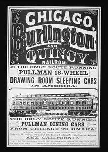 Advertentie voor Pullman Cars van Chicago, ca. 1875 door American School