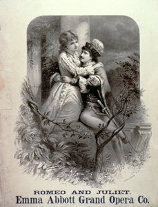 Advertentie voor Romeo en Julia, Met Emma Abbott, Grand Opera Company door American School
