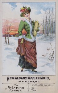 Advertentie voor de McIntosh Skirt, van New Albany Woolen Mills, Indiana, USA door American School