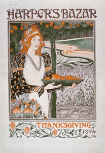 Advertentie voor de Thanksgiving editie van Harpers Bazar, 1894 door American School