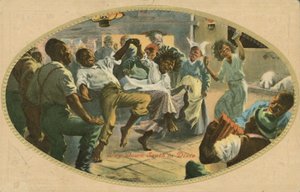 Afrikaanse Amerikaan dansend in Dixie door American School