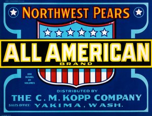 All American Brand Fruitkrat Label, ca. 1920 door American School