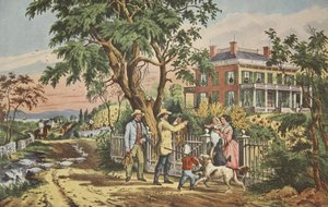Amerikaans plattelandsleven - Oktober namiddag, uitgegeven 1855, Currier & Ives