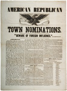 Amerikaanse Republikeinse Stadsnominaties: Pas op voor buitenlandse invloed, ca. 1845 door American School