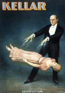 Amerikaanse poster voor de show van de goochelaar Harry Kellar (1849 - 1922): Levitation.