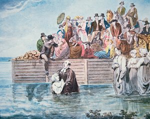 Anabaptisten van Philadelphia getuigen van een volledige onderdompeling doop in een rivier