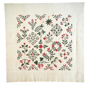 Applique en geborduurde tuin botanische album quilt