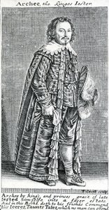Archee, de koninges nar, een portret van Archibald Armstrong, door Thomas Cecill, 1639-1640 door American School