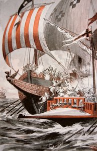 Arouji, broer van Barbarossa, valt de schatgaljoenen van paus Julius II aan, in 1504 door American School