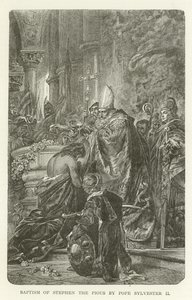 Doop van Stefanus de Vrome door paus Sylvester II door American School
