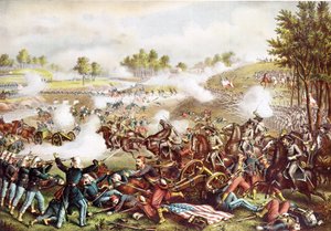 Slag bij Bull Run, 21 juli 1861, uitgegeven 1889