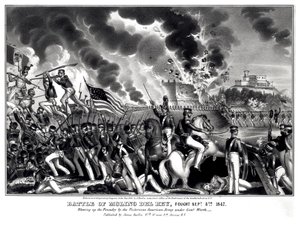 Slag bij Molino del Rey, gevochten op 8 september 1847, uitgegeven door James Baillie, 1848